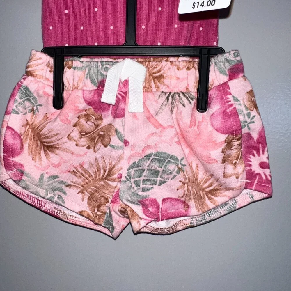 NWT Carter's Baby Girl Shorts Outfit Set, 3-Piece Size 0-3 Months